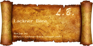 Lackner Bene névjegykártya